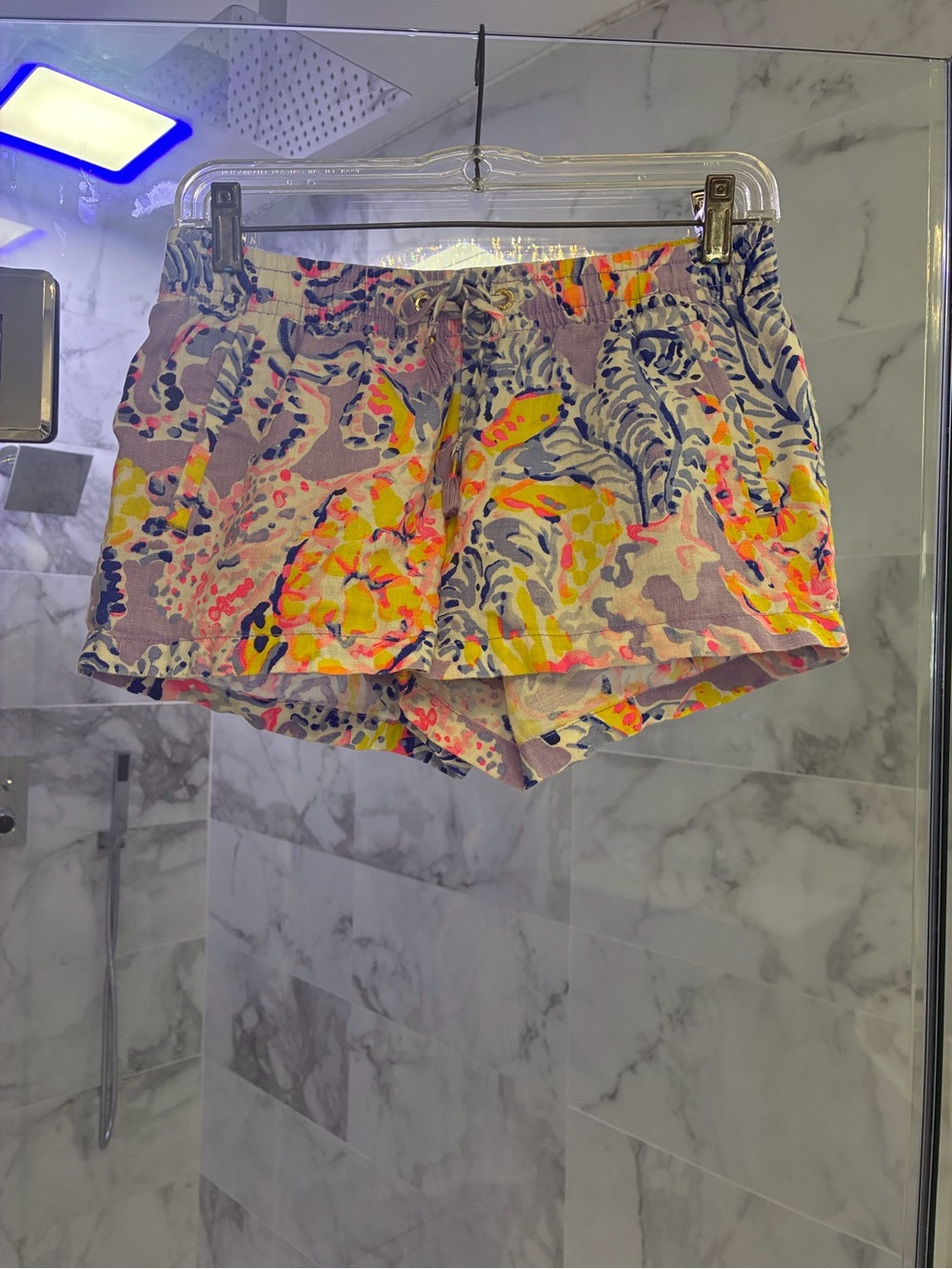 Lilly Pulitzer Baybreeze Linen “Get Snappy” Lilac, PurpleYellow Shorts